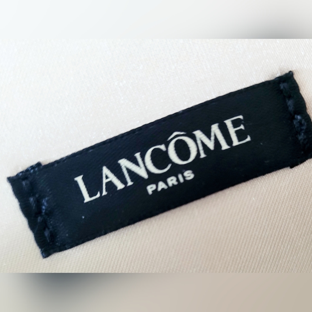 LANCOME Paris Women's Cosmetic/MakeUp Travel Case Gold Rose Zip Logo 13"×10"×3" - Picture 4 of 16
